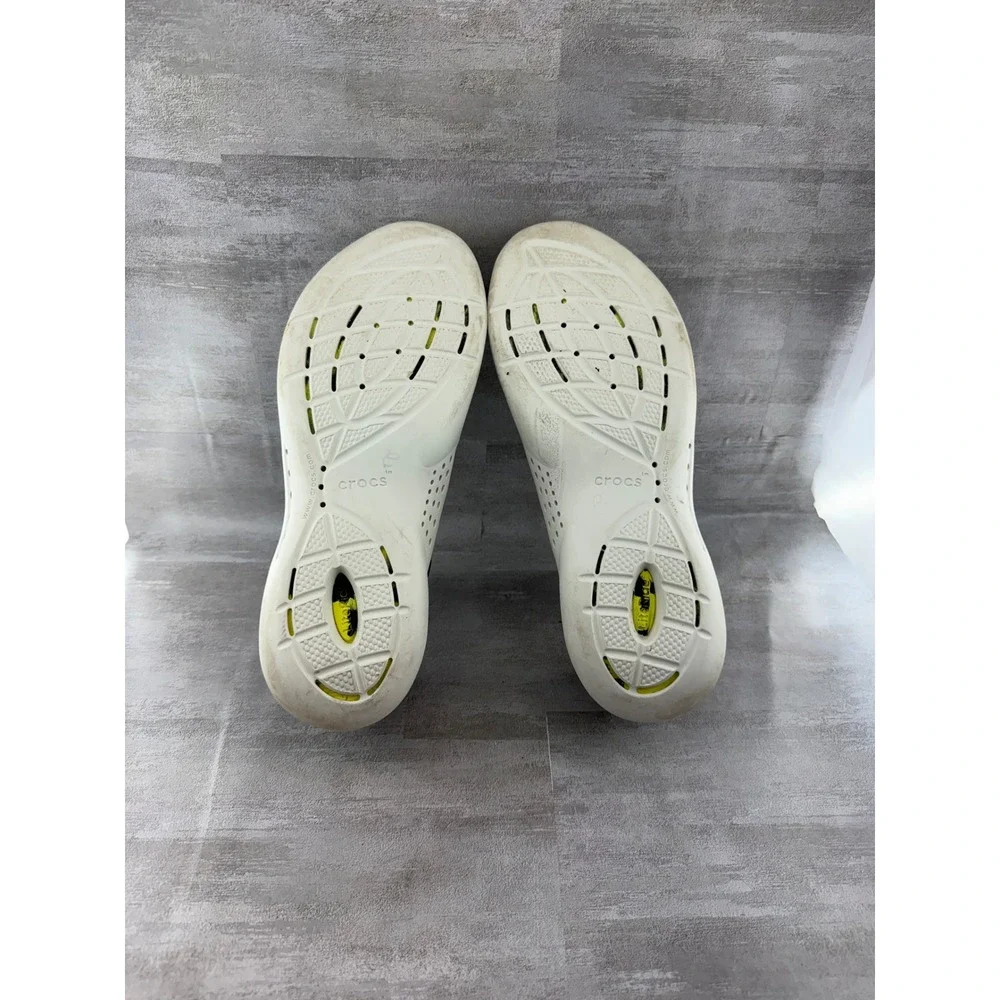 Crocs Literide 360 Pacer Men Sz 10 Black Citrus Yellow Marbled Sneakers 207633